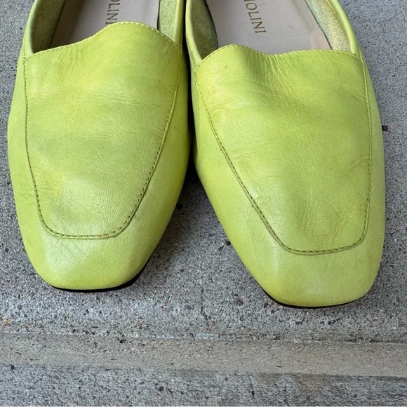 Vintage Enzo Angiolini liberty Lime Green Loafers flat leather size 9 - Picture 5 of 10